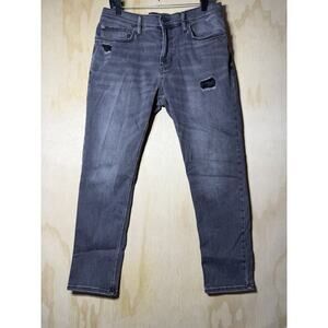 Original Use Mens Gray Slim Taper Jeans 34x30 Distressed Stretch Denim